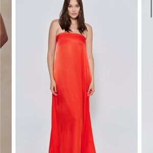 Elegant Strapless Red Dress